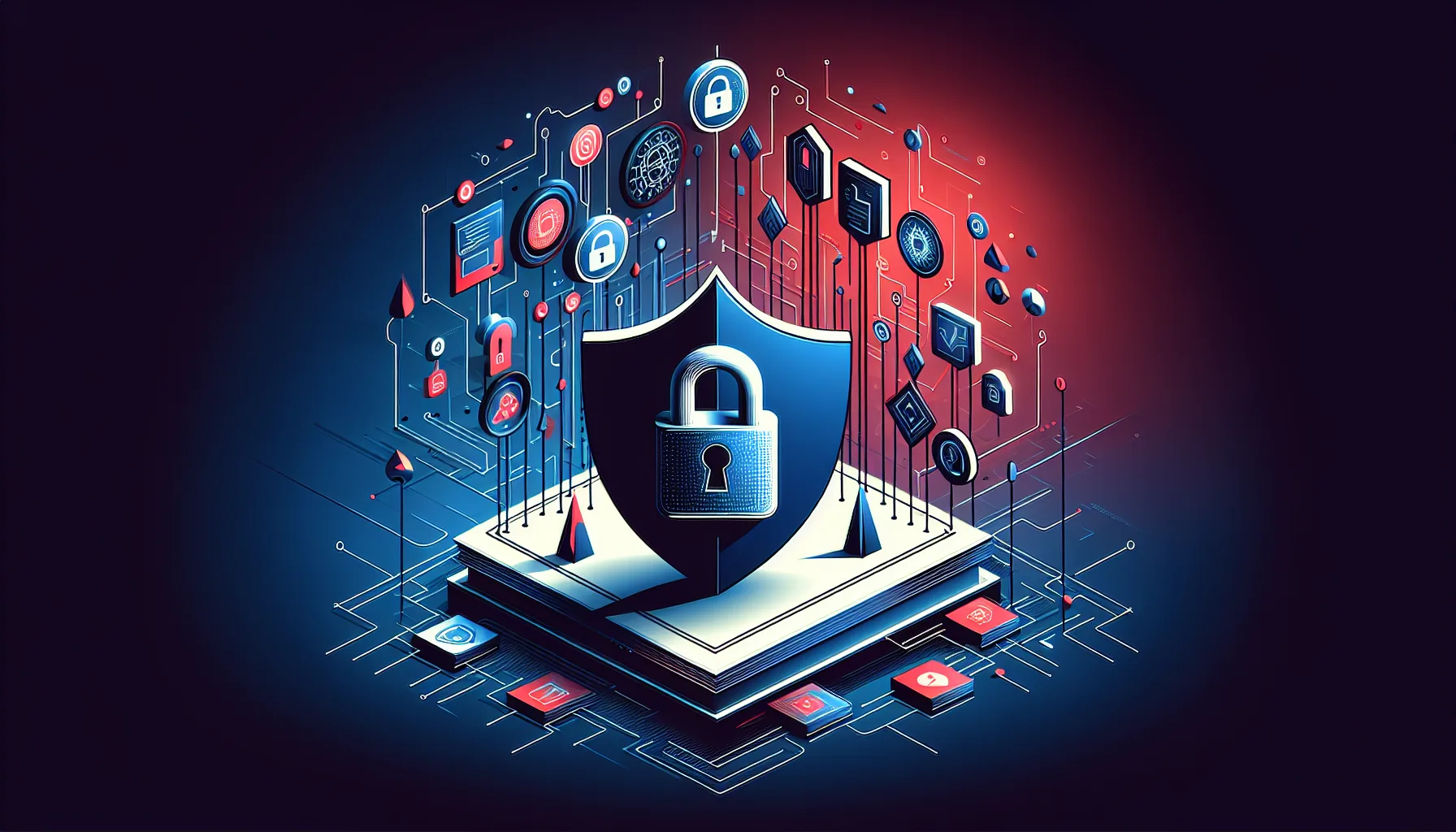 Bay Area skyline with cloud, security, and connectivity upgrade icons overlaid