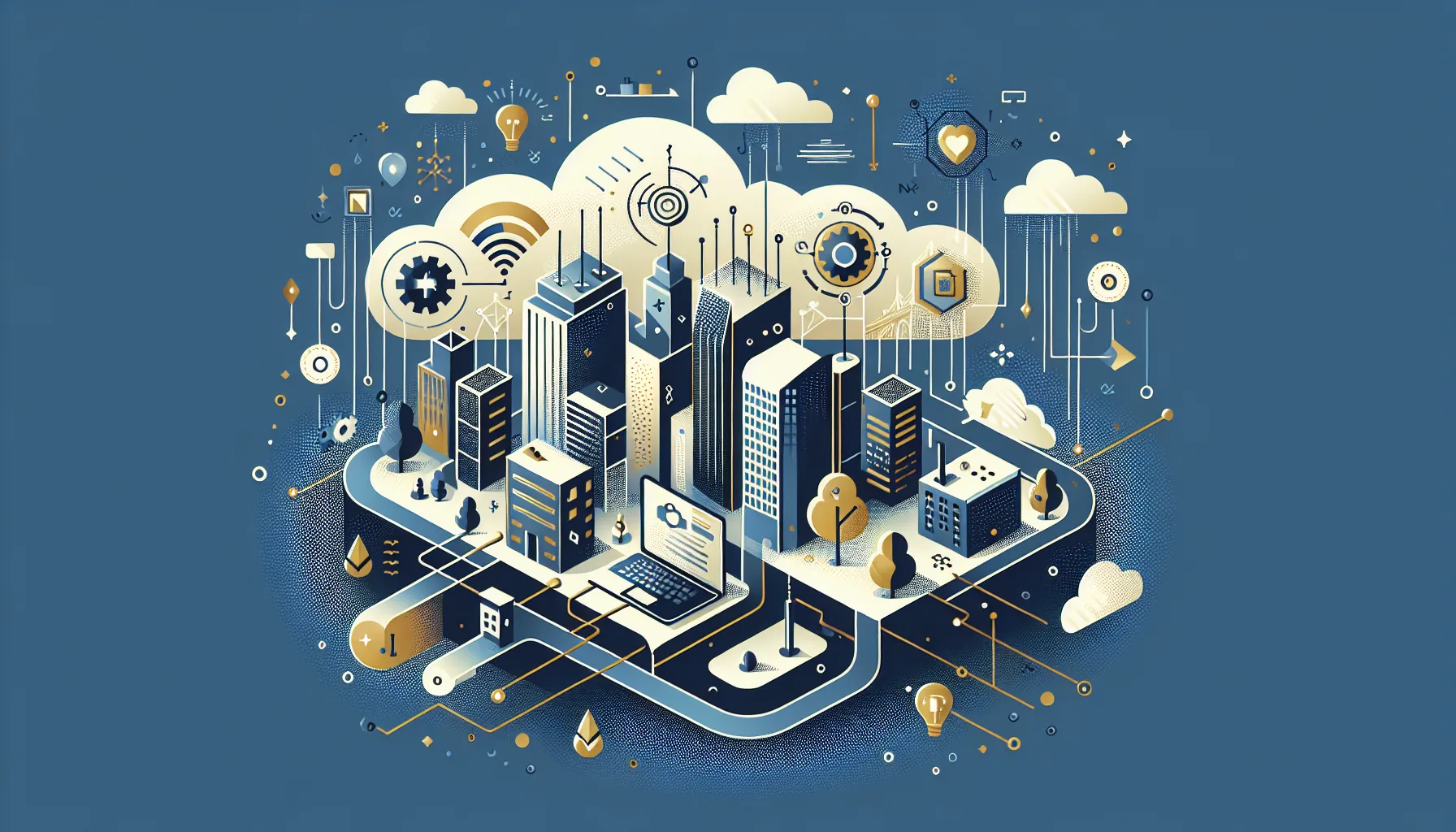 Business professional building a digital roadmap with cloud and security building blocks