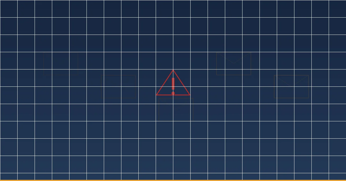 Professional office email inbox with a fraudulent wire transfer request flagged by a security warning