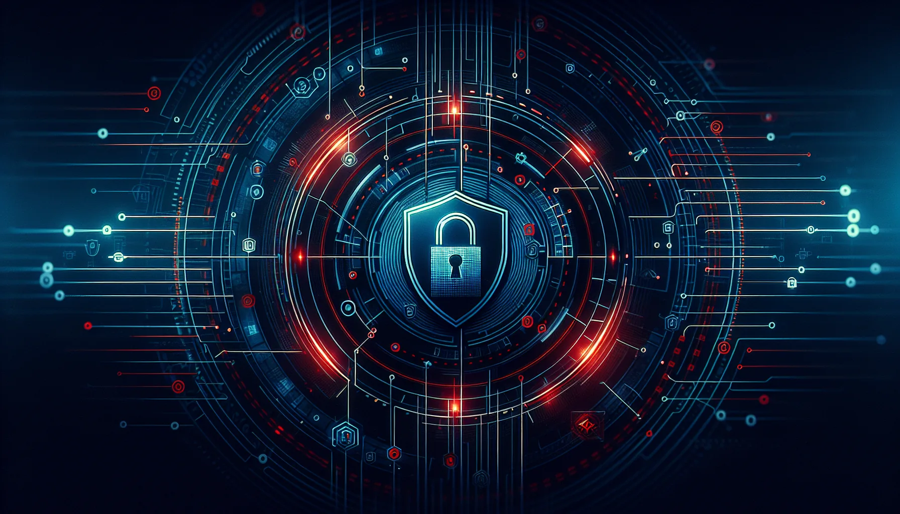 Small business owner holding digital insurance shield protecting servers from incoming cyber threats