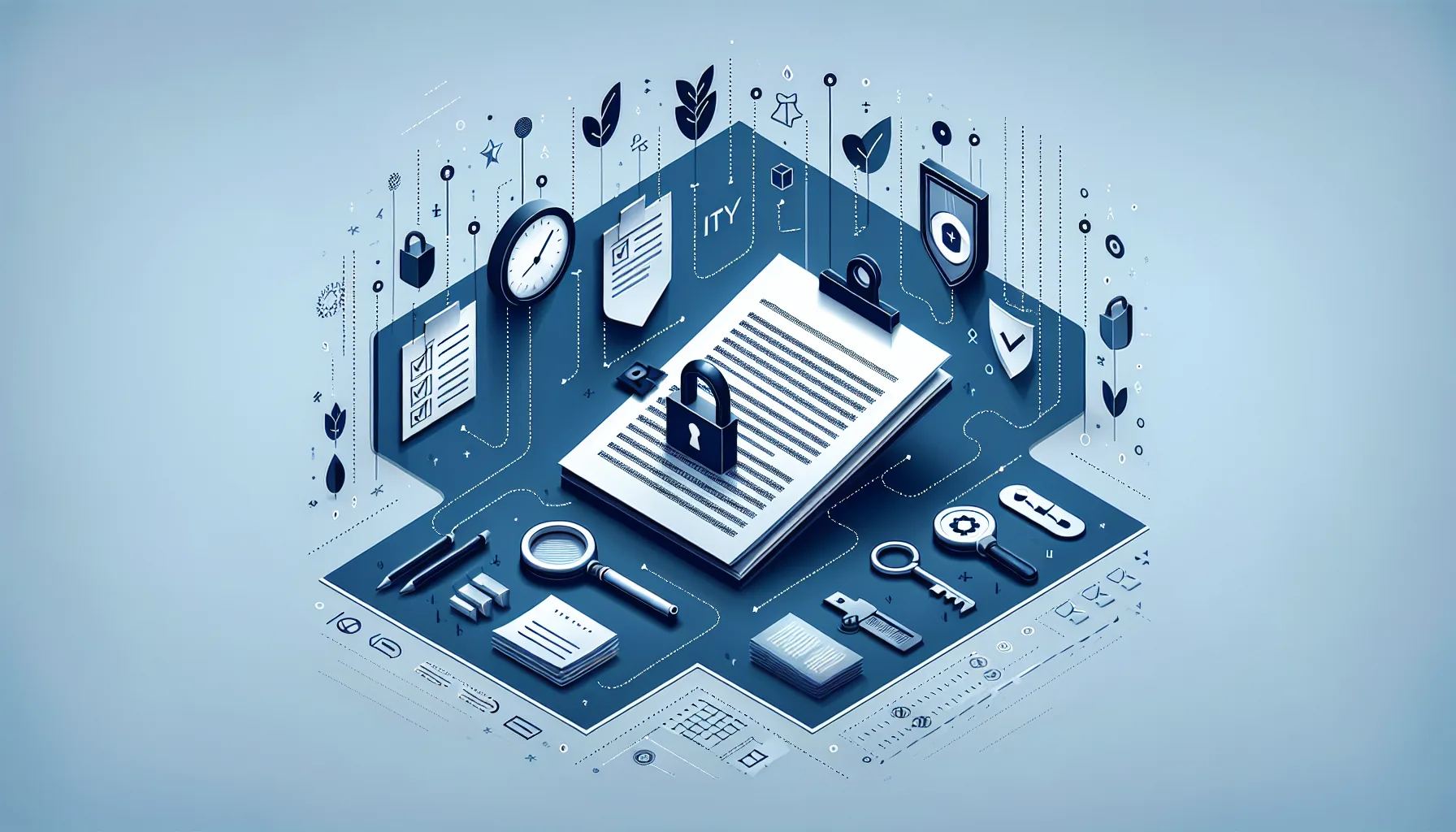 Locked vault protecting business data files with privacy shield and calendar highlighting January 28