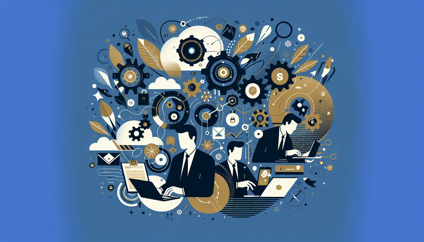 Small business owner updating holiday hours on laptop with festive decorations and notification icons