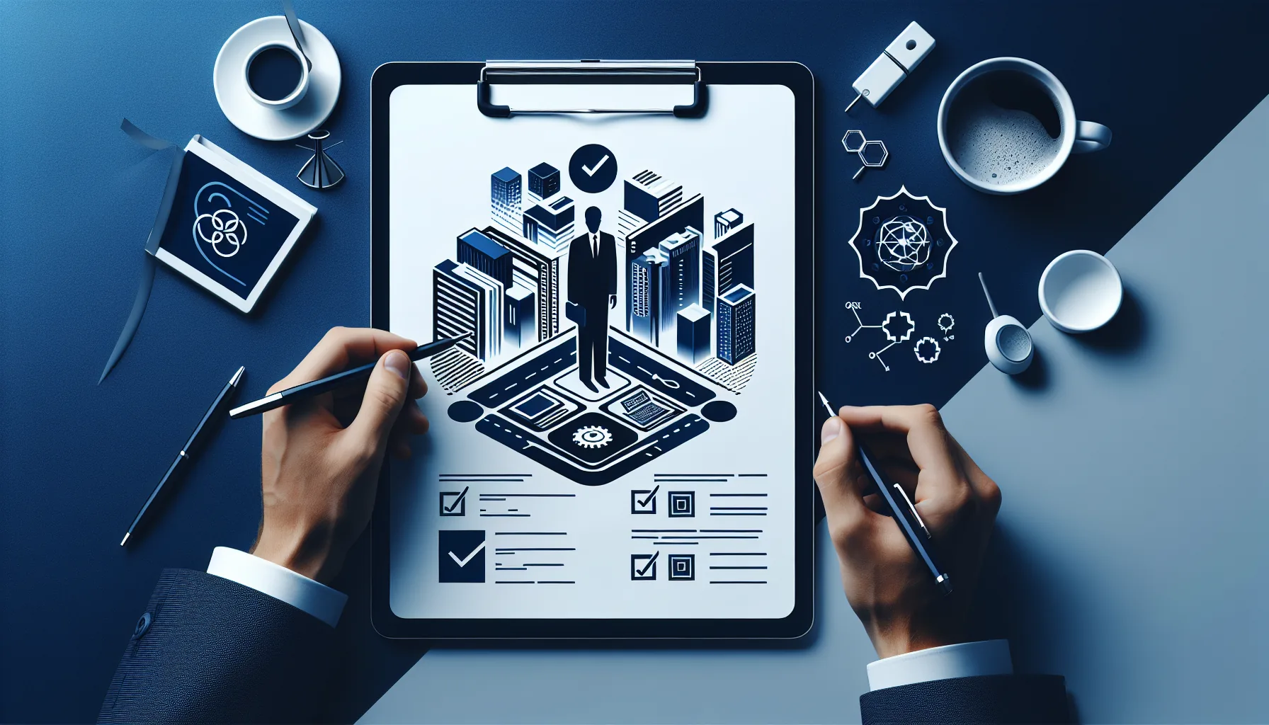 Business owner discovering security gaps and red warning flags on IT monitoring dashboard
