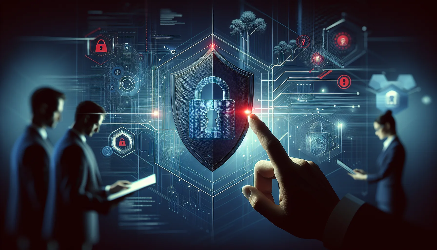 Award certificate and trophy recognizing top managed security provider against a tech backdrop