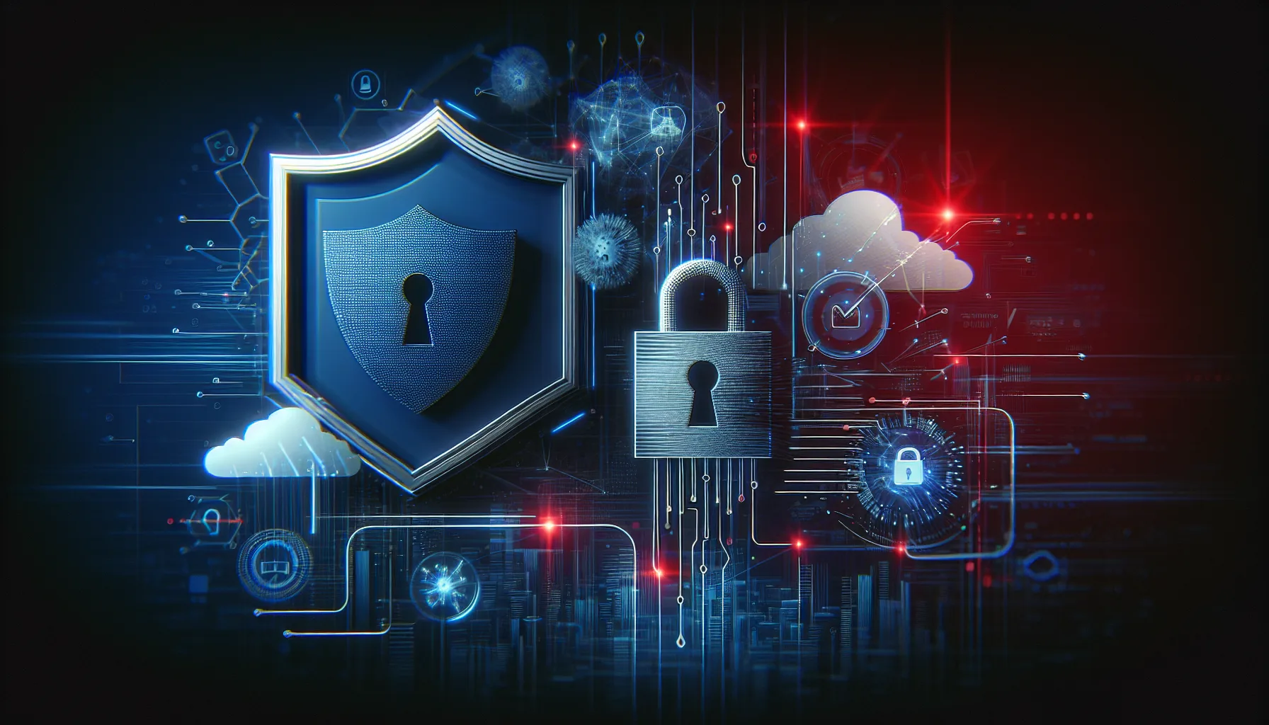 Empty office with crashed computer screen and out-of-office notification on an unattended desk