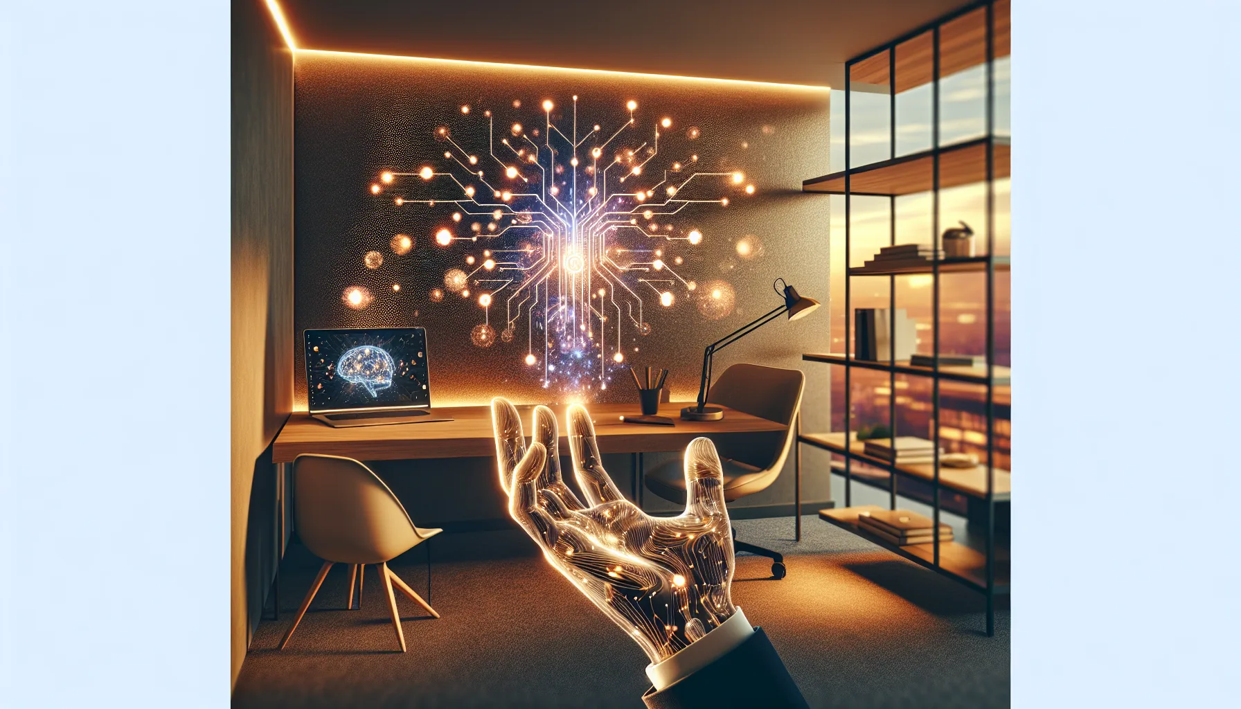 Professional services business owner exploring AI tools on a tablet at their desk