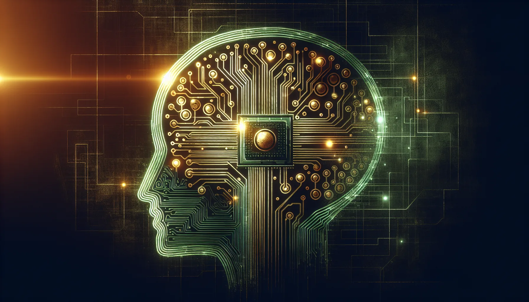 AI chatbot interface with a shadowy surveillance figure listening through the screen